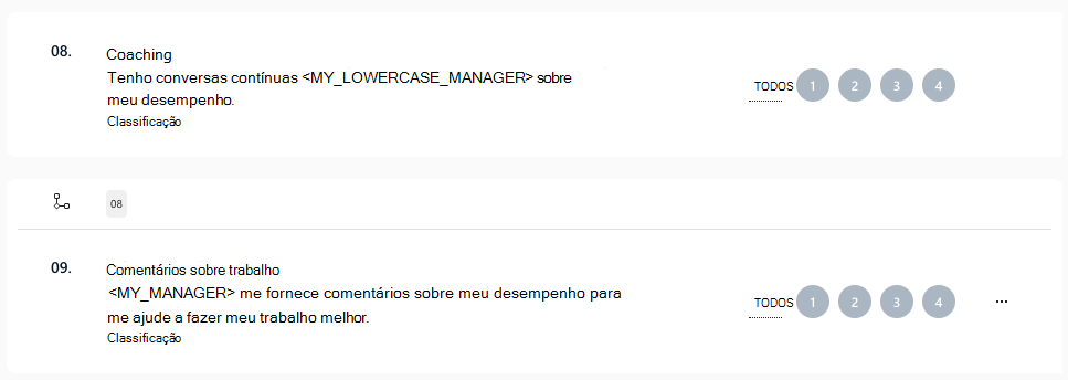 Captura de ecrã do símbolo de lógica de apresentação no Feedback da Tarefa.