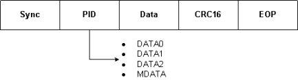 Diagrama de um layout de pacote de dados.