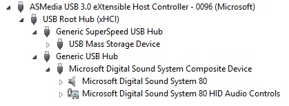 hub usb 3.0 com dispositivos conectados no gerenciador de dispositivos