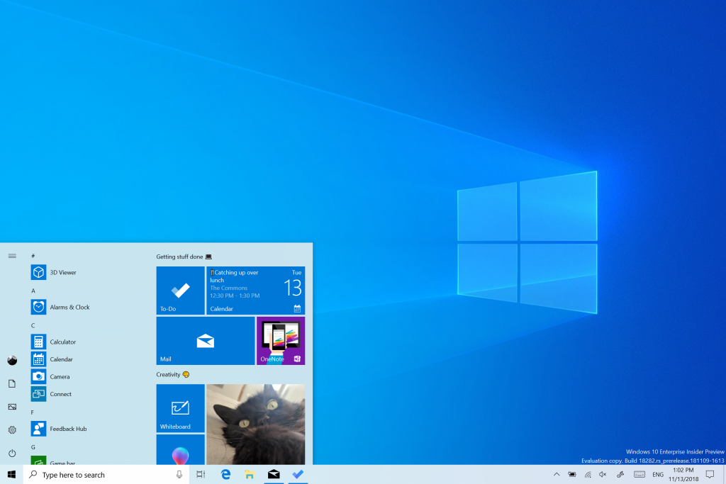 Tema de luz do Windows.