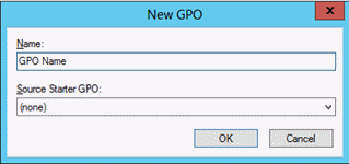 Captura de tela que mostra o local em que o GPO deve ser nomeado para que você possa proteger os administradores do domínio no Active Directory.