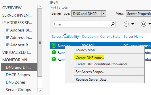 Criar zona DNS