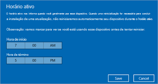 Alterar as horas de atividade.