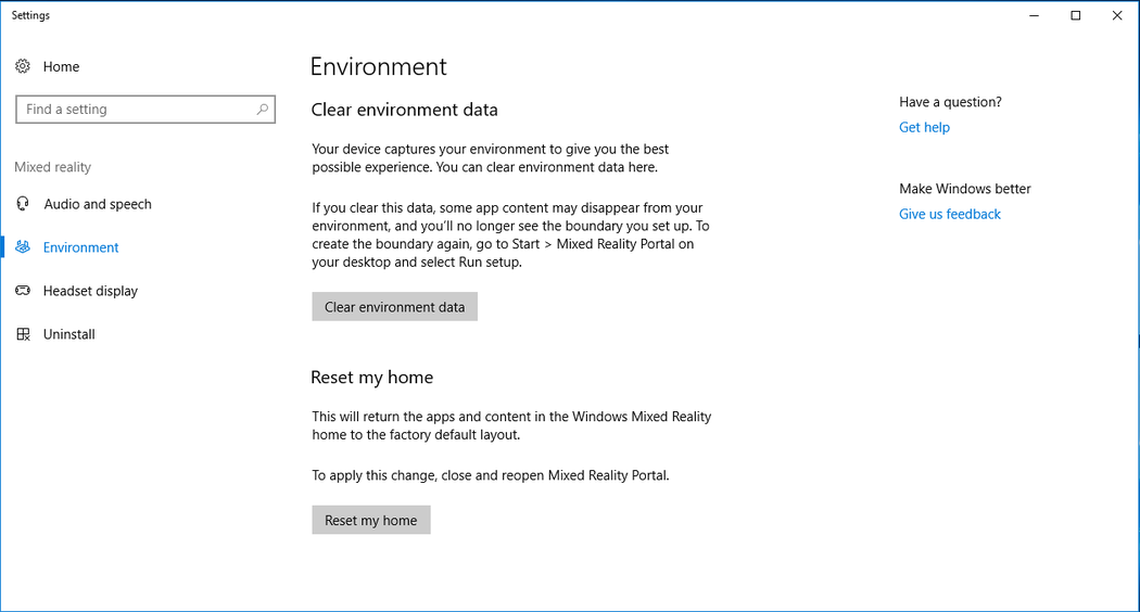 Painel de configurações do Windows para redefinir minha casa