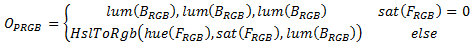 Fórmula matemática para um efeito de mistura de cores.