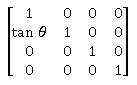 Mostra uma matriz de distorção na direção X.