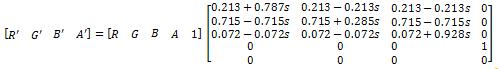 fórmula para calcular uma matriz de saturação.