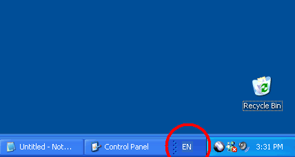 indicador que significa que mais de um idioma de entrada foi instalado no sistema