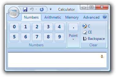 captura de tela de uma faixa de opções com uma calculadora 