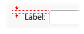 Imagem mostrando espaçamento do rótulo de texto ao lado do controle 