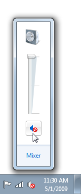 captura de tela da área de notificação e do controle deslizante de volume 