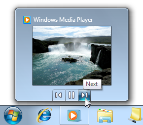 captura de tela da miniatura do media player com o comando 