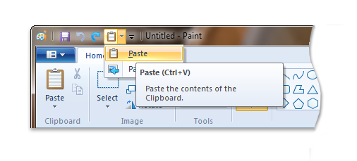 imagem do splitbutton de colagem no microsoft paint qat.