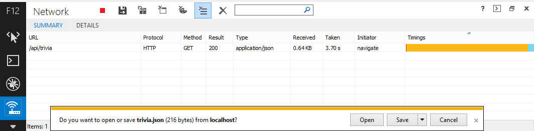 Recuperando os próximos dados de pergunta por meio da API Web