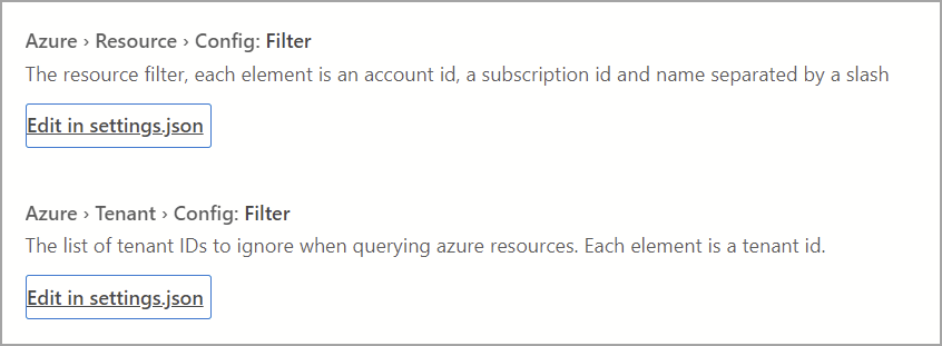 Captura de ecrã das opções de configuração de recursos de autenticação do Azure.