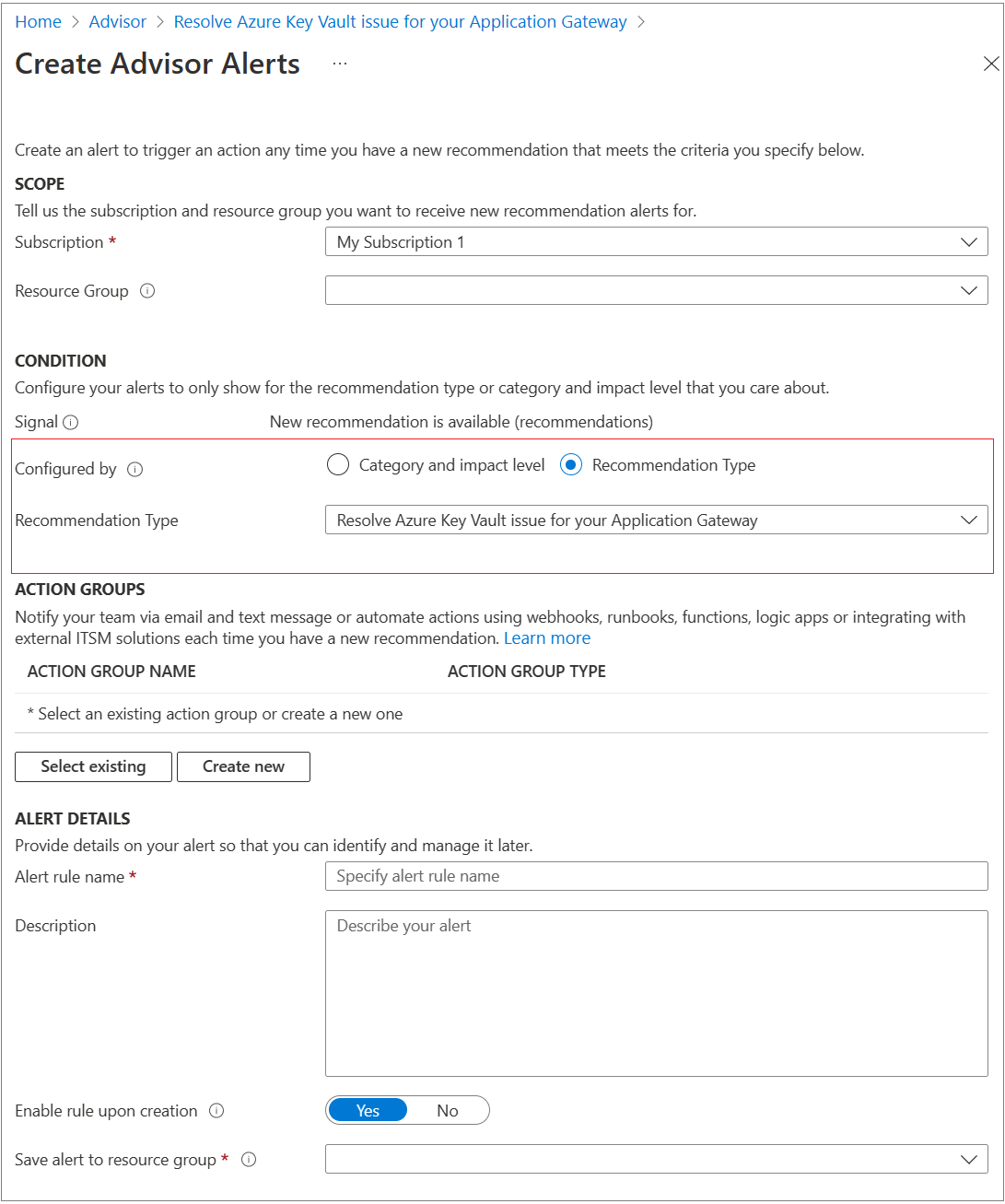 Diagrama que mostra as etapas para o alerta do Advisor.