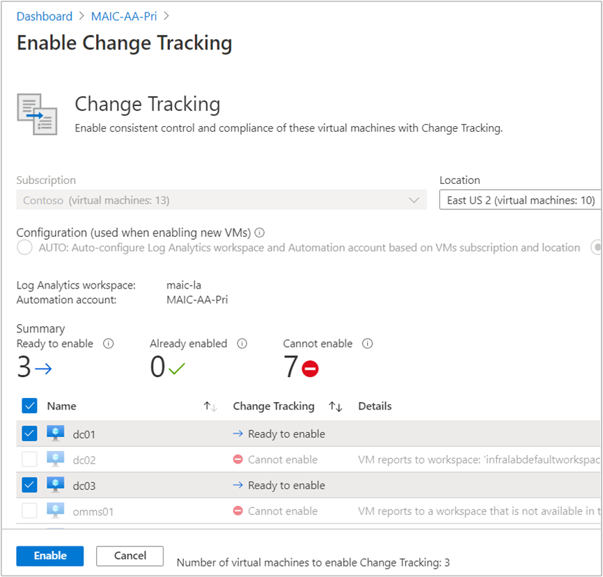 Habilitar VMs do Azure