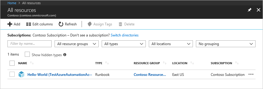 Runbook Azure RBAC in the portal