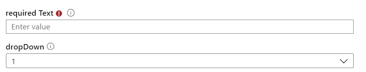 Captura de tela que mostra o estilo vertical de formulário das Pastas de Trabalho do Azure.