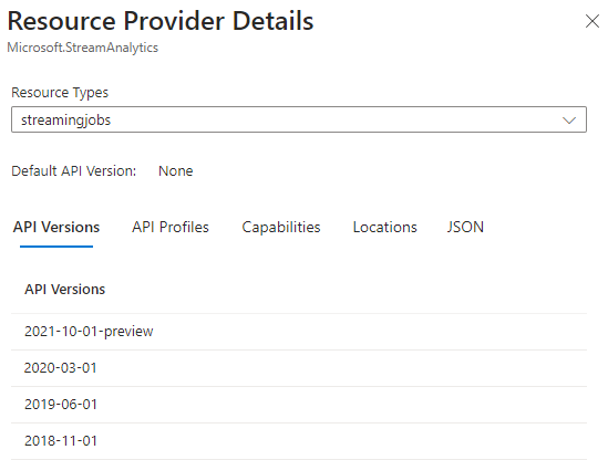 Captura de ecrã dos detalhes do fornecedor de recursos no portal do Azure.