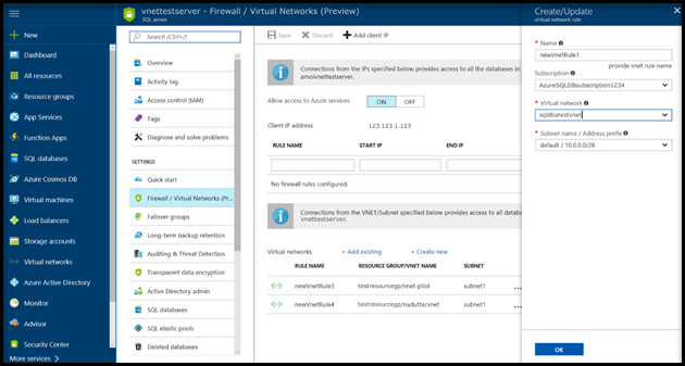 VNet service endpoints