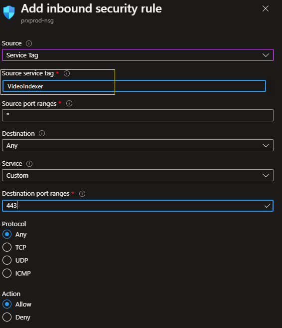 Adicionar uma etiqueta de serviço a partir do portal do Azure