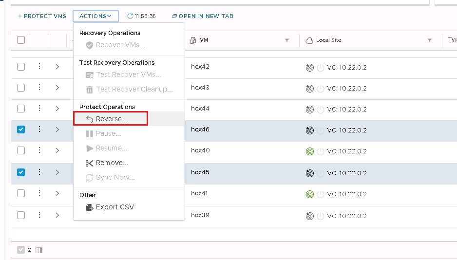 A captura de tela mostra a opção de menu Inverter.