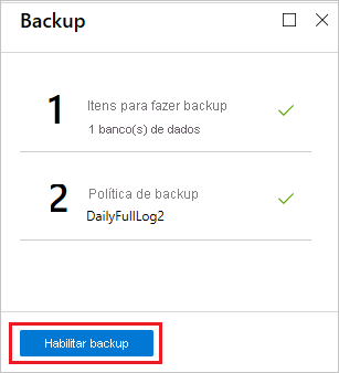 Habilitar o backup