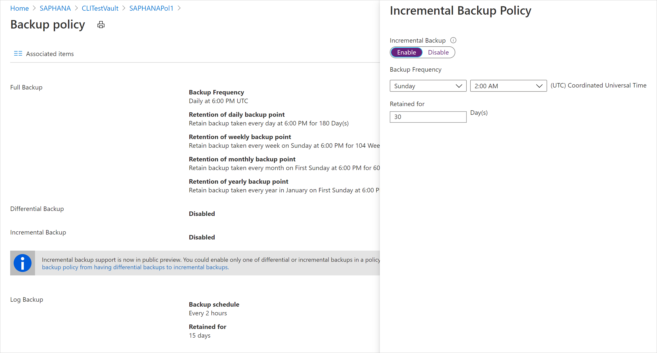 Política de backup incremental