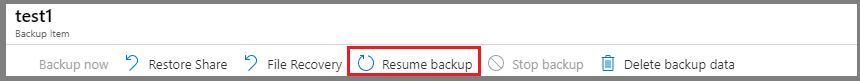 Selecione Retomar backup