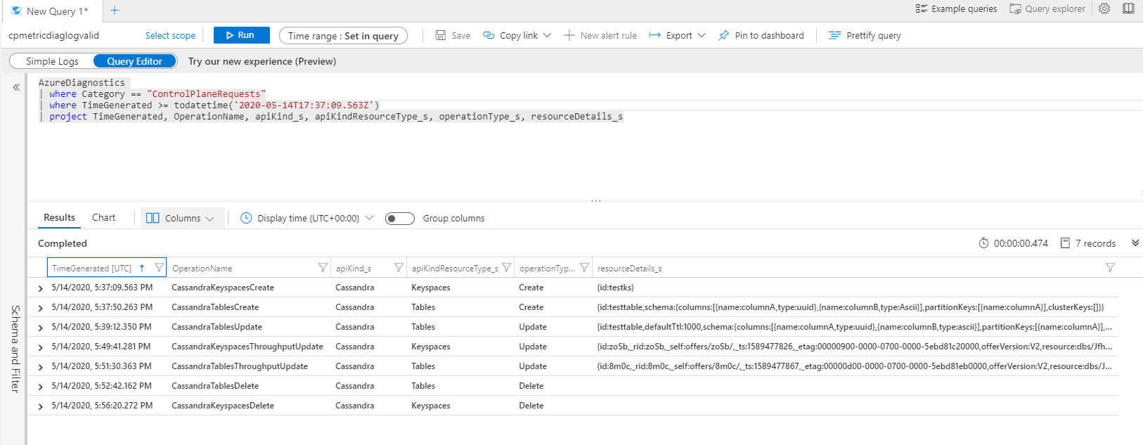 Controle os logs do plano quando a taxa de transferência é atualizada