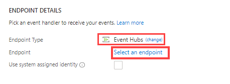 Escolha um processador de eventos para receber os seus eventos – hub de eventos – Data Explorer do Azure.