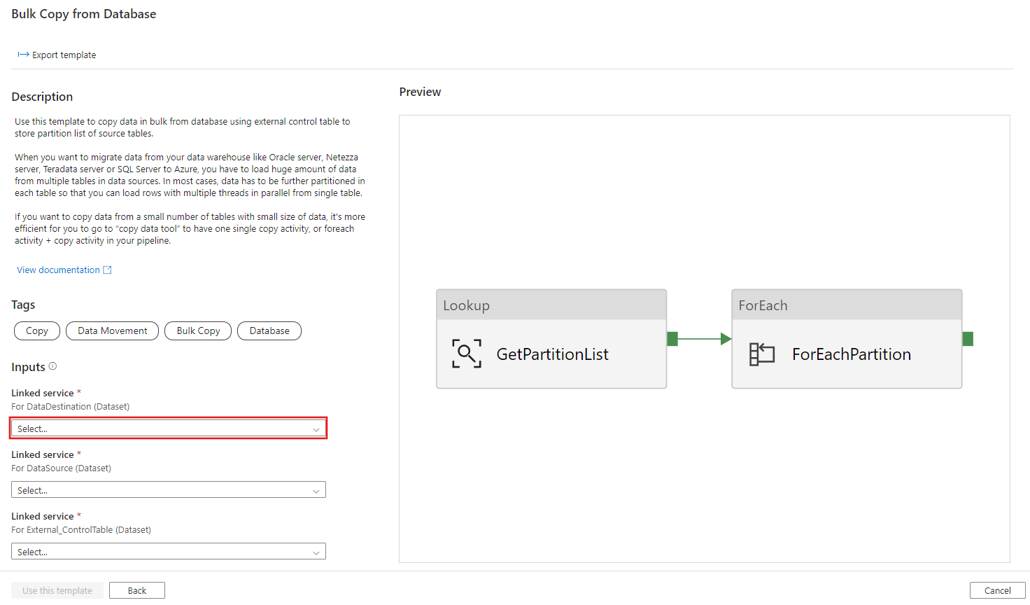 Captura de tela mostrando a criação de uma nova conexão com o repositório de destino.