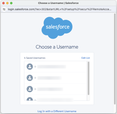 Login do Salesforce