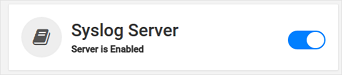Captura de tela do servidor syslog alternado para ativado.