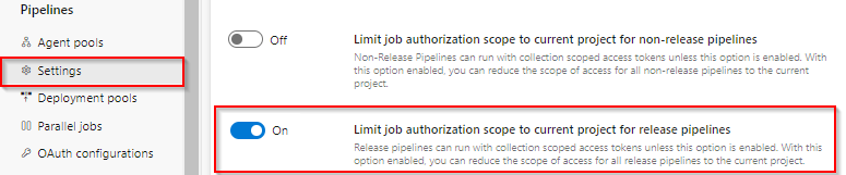 Uma captura de tela que mostra como definir o escopo de autorização de trabalho para a organização.