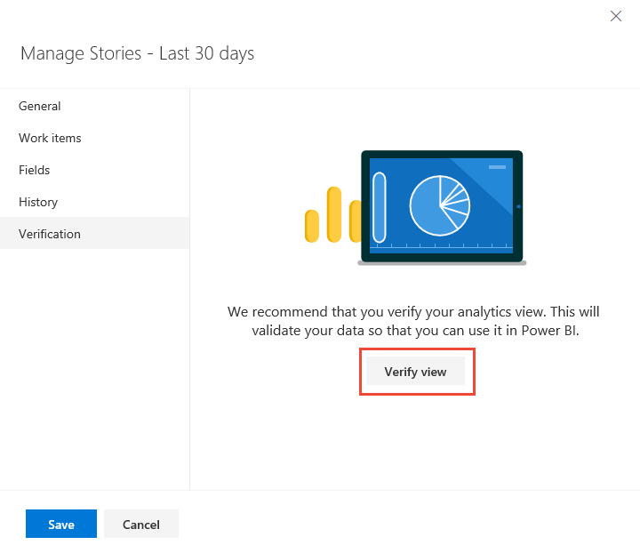 Escolha o separador Verificação e, em seguida, o botão Verificar vista.