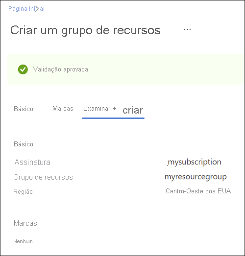 Criar grupo de recursos