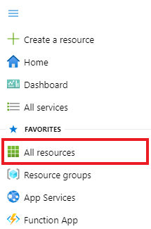 Captura de ecrã a mostrar a localização de Todos os Recursos no menu do portal.