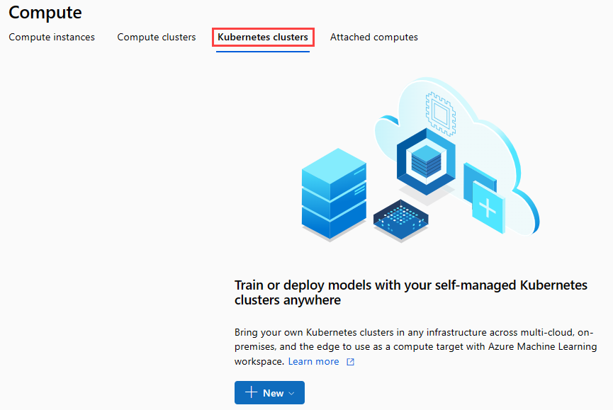 Captura de tela mostrando como chegar ao novo painel de cluster de inferência.