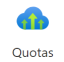 Captura de ecrã do ícone Quotas no portal do Azure.