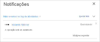 Notificação para o progresso do failover