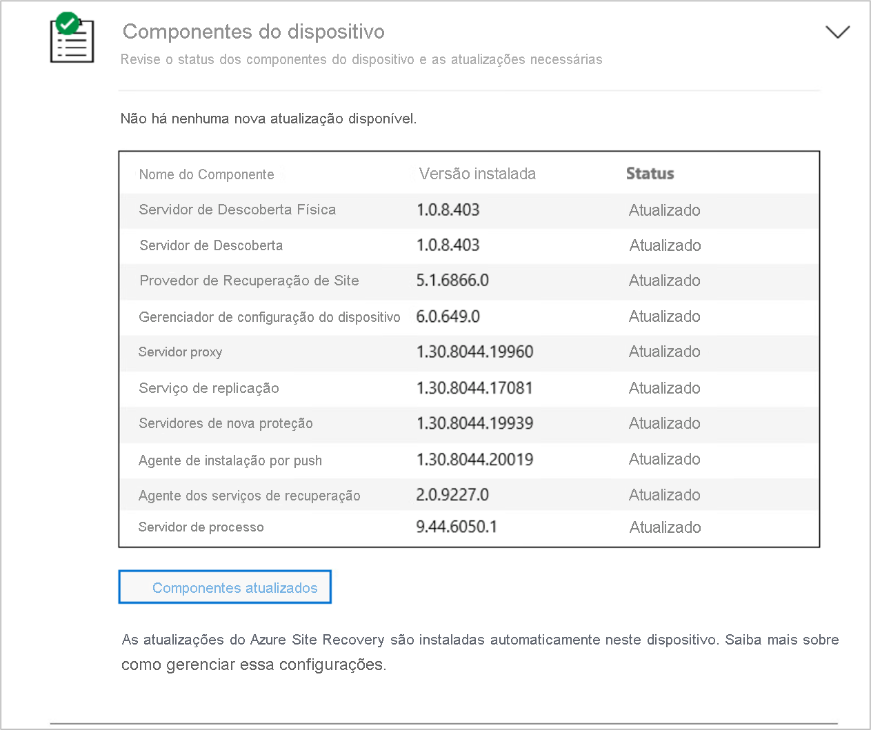 componentes da aplicação de replicação