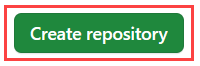 Captura de tela do botão Criar repositório.