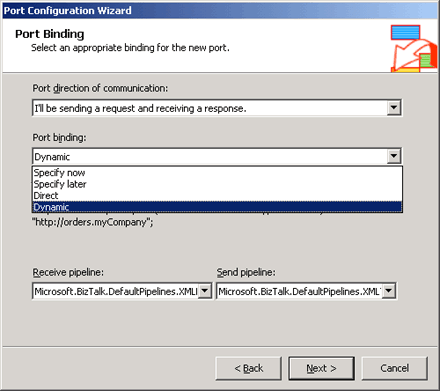 Image that shows the Port Binding screen.