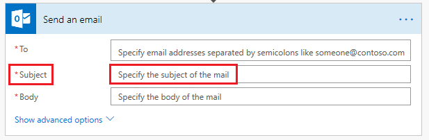 Captura de ecrã que mostra os valores dos parâmetro x-ms-summary e description na interface.