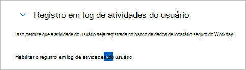 Captura de ecrã a mostrar a permissão do registo de atividades dos utilizadores.