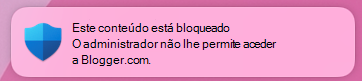 Mostra a notificação de alerta de conteúdo bloqueado de proteção de rede do utilizador final.