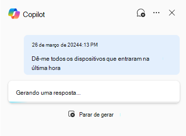 Captura de ecrã do Security Copilot em investigação avançada a gerar uma resposta.