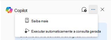 Captura de ecrã a mostrar Security Copilot na investigação avançada com o ícone de reticências das definições.